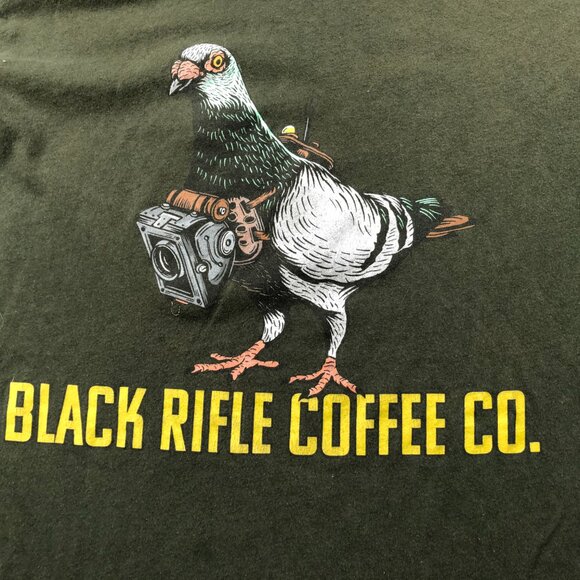 Black Riffle Coffee Company Shirt Mens Medium Green Rooster - Picture 3 of 6